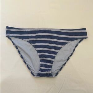 Aerie ribbed Striped Blue and Gray Bikini Bottom, large, NWOT